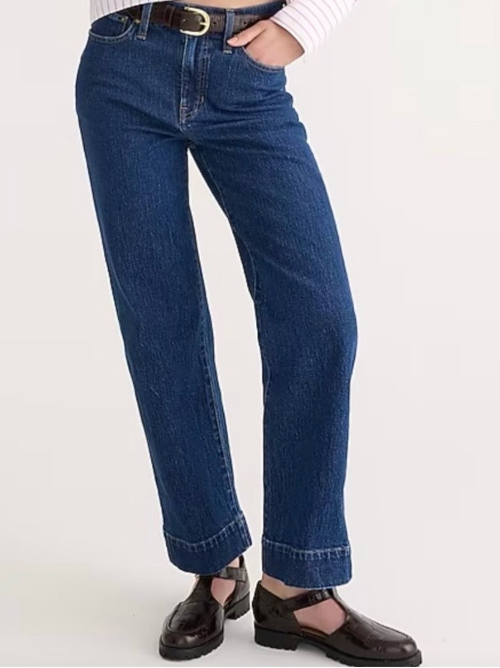 J.CREW Medium Wash Slim Wide Leg High Rise Ankle Jeans Size 29